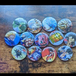 Dragon Ball 1 and 3/4 in pin back button handmade pack of 13